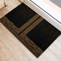 New Zealand Maori Kowhaiwhai Rubber Doormat Parauri Maui and Mangopare