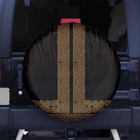 New Zealand Maori Kowhaiwhai Spare Tire Cover Parauri Maui and Mangopare LT9 No hole Brown - Polynesian Pride