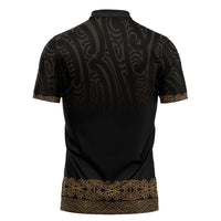 New Zealand Maori Kowhaiwhai Zipper Polo Shirt Parauri Maui and Mangopare - Polynesian Pride