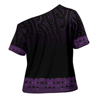 New Zealand Maori Kowhaiwhai Cross Shoulder Shirt Waiporoporo Maui and Mangopare - Polynesian Pride