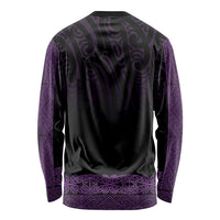 New Zealand Maori Kowhaiwhai Long Sleeve Shirt Waiporoporo Maui and Mangopare LT9 - Polynesian Pride