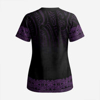 New Zealand Maori Kowhaiwhai Scrub Top Waiporoporo Maui and Mangopare - Polynesian Pride