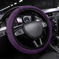 New Zealand Maori Kowhaiwhai Steering Wheel Cover Waiporoporo Maui and Mangopare LT9 Universal Fit Purple - Polynesian Pride