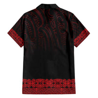 New Zealand Maori Kowhaiwhai Family Matching Off The Shoulder Long Sleeve Dress and Hawaiian Shirt Whero Maui and Mangopare