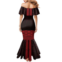 New Zealand Maori Kowhaiwhai Mermaid Dress Whero Maui and Mangopare