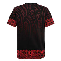 New Zealand Maori Kowhaiwhai Rugby Jersey Whero Maui and Mangopare