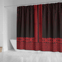 New Zealand Maori Kowhaiwhai Shower Curtain Whero Maui and Mangopare LT9 - Polynesian Pride