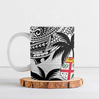 Fiji New Zealand Rugby Personalised Ceramic Mug Maori and Tapa Pattern - Polynesian Pride