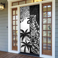 Fiji New Zealand Rugby Personalised Door Cover Maori and Tapa Pattern - Polynesian Pride