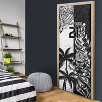Fiji New Zealand Rugby Personalised Door Cover Maori and Tapa Pattern - Polynesian Pride