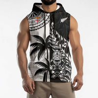 Fiji New Zealand Rugby Personalised Sleeveless Hoodie Maori and Tapa Pattern LT9 - Polynesian Pride
