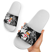 Fiji New Zealand Rugby Personalised Slide Sandals Maori and Tapa Pattern - Polynesian Pride