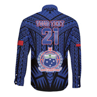 Custom Manu Samoa Sevens Rugby Long Sleeve Button Shirt Samoan Tribal Tattoo