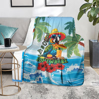 Funny Parrot Margarita Five O'clock Somewhere Blanket