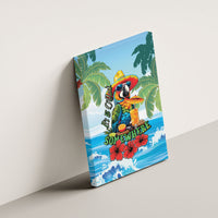 Funny Parrot Margarita Five O'clock Somewhere Canvas Wall Art