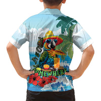Funny Parrot Margarita Five O'clock Somewhere Family Matching Summer Maxi Dress and Hawaiian Shirt