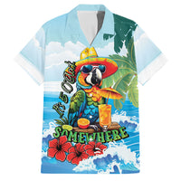 Funny Parrot Margarita Five O'clock Somewhere Family Matching Tank Maxi Dress and Hawaiian Shirt LT9 Dad's Shirt - Short Sleeve Blue - Polynesian Pride
