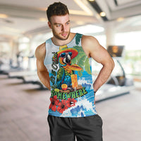 Funny Parrot Margarita Five O'clock Somewhere Men Tank Top