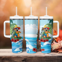 Funny Parrot Margarita Five O'clock Somewhere Tumbler With Handle