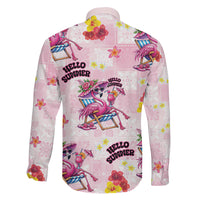 Hawaii Flamingo Hello Summer Family Matching Off Shoulder Maxi Dress and Hawaiian Shirt Hawaiian Quilt Pattern LT9 Son's Shirt Pink - Polynesian Pride