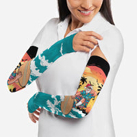 Vintage Santa Claus Surfing Summer Arm Sleeves Mele Kalikimaka i Iulai!