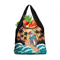 Vintage Santa Claus Surfing Summer Grocery Bag Mele Kalikimaka i Iulai!
