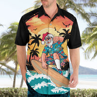 Vintage Santa Claus Surfing Summer Hawaiian Shirt Mele Kalikimaka i Iulai!