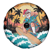 Vintage Santa Claus Surfing Summer Spare Tire Cover Mele Kalikimaka i Iulai!