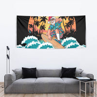 Vintage Santa Claus Surfing Summer Tapestry Mele Kalikimaka i Iulai! LT9 - Polynesian Pride