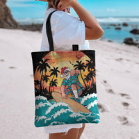 Vintage Santa Claus Surfing Summer Tote Bag Mele Kalikimaka i Iulai!
