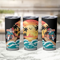 Vintage Santa Claus Surfing Summer Tumbler Cup Mele Kalikimaka i Iulai!