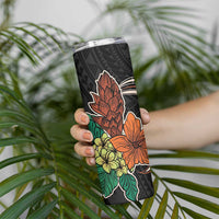 Vintage Hibiscus Pacific Floral Skinny Tumbler