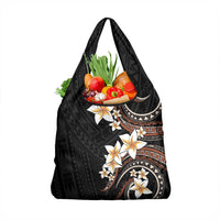 Vintage Plumeria Pacific Floral Grocery Bag