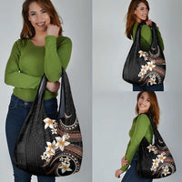 Vintage Plumeria Pacific Floral Grocery Bag