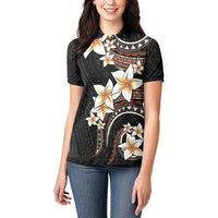 Vintage Plumeria Pacific Floral Women Polo Shirt