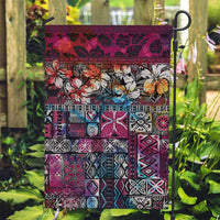 Pacific Hibiscus Tapa Tribal Vintage Garden Flag Pink Motif