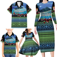 Personalised Fiji Viti Levu Family Matching Long Sleeve Bodycon Dress and Hawaiian Shirt Tagimoucia and Tapa Tribal Pattern LT9 - Polynesian Pride