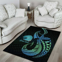 Personalised Hawaii Kure Atoll Area Rug Holaniku Coral Reef with Polynesian Tribal