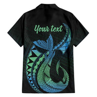 Personalised Hawaii Kure Atoll Family Matching Summer Maxi Dress and Hawaiian Shirt Holaniku Coral Reef with Polynesian Tribal