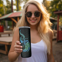 Personalised Hawaii Kure Atoll Skinny Tumbler Holaniku Coral Reef with Polynesian Tribal LT9 - Polynesian Pride