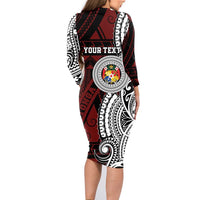 Personalised Tonga Constitution Day 1875 Family Matching Long Sleeve Bodycon Dress and Hawaiian Shirt Polynesian Tribal Tattoo LT9 - Polynesian Pride