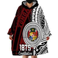 Personalised Tonga Constitution Day 1875 Wearable Blanket Hoodie Polynesian Tribal Tattoo