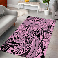 Polynesia Area Rug Tribal Polynesian Spirit With Pink Pacific Flowers LT9 - Polynesian Pride
