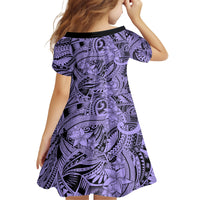 Polynesia Family Matching Long Sleeve Bodycon Dress and Hawaiian Shirt Tribal Polynesian Spirit With Violet Pacific Flowers LT9 - Polynesian Pride