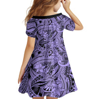 Polynesia Family Matching Summer Maxi Dress and Hawaiian Shirt Tribal Polynesian Spirit With Violet Pacific Flowers LT9 - Polynesian Pride