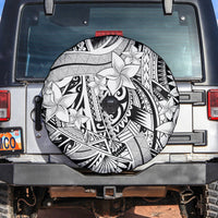 Polynesia Spare Tire Cover Tribal Polynesian Spirit With White Pacific Flowers LT9 - Polynesian Pride