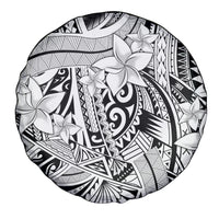 Polynesia Spare Tire Cover Tribal Polynesian Spirit With White Pacific Flowers LT9 - Polynesian Pride