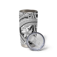 White Pacific Flowers Tribal Polynesian Spirit Tumbler Cup