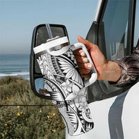 White Pacific Flowers Tribal Polynesian Spirit Tumbler With Handle