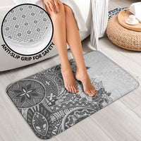 Polynesia Bathroom Set Hibiscus Hawaiian Tribal Tattoo Retro Gray - Polynesian Pride